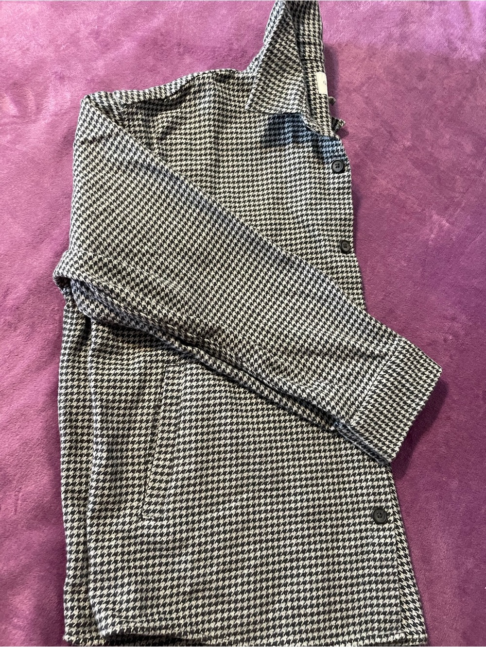 Goodfellow & Co Black and White Houndstooth Collared Jacket